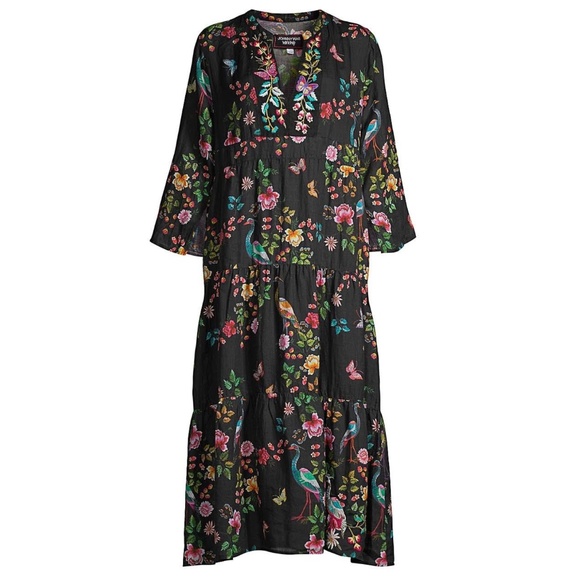 JOHNNY WAS Tiered Floral Boho Dress XL - Picture 3 of 6